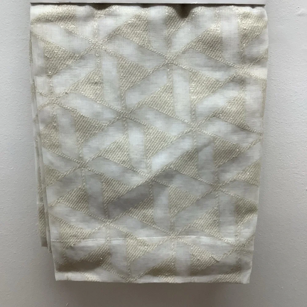 DKNY Set of Two 96 Inch Sheer Rod Pocket Panels in Cream Shimmer. New With Tags